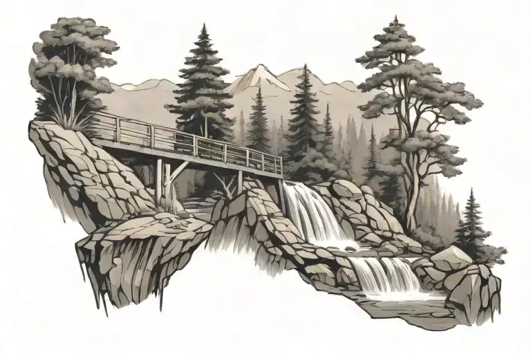 Trail Running Waterfall Bridge