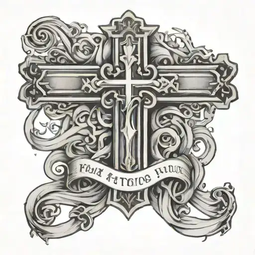 Bold Cross And Bible Verse Intertwined