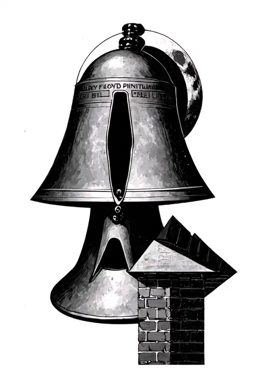 Pink Floyd Division Bell Cover Art Pole And Prism And Moon And Brickwall