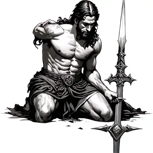 Roman Kneeling With Speer