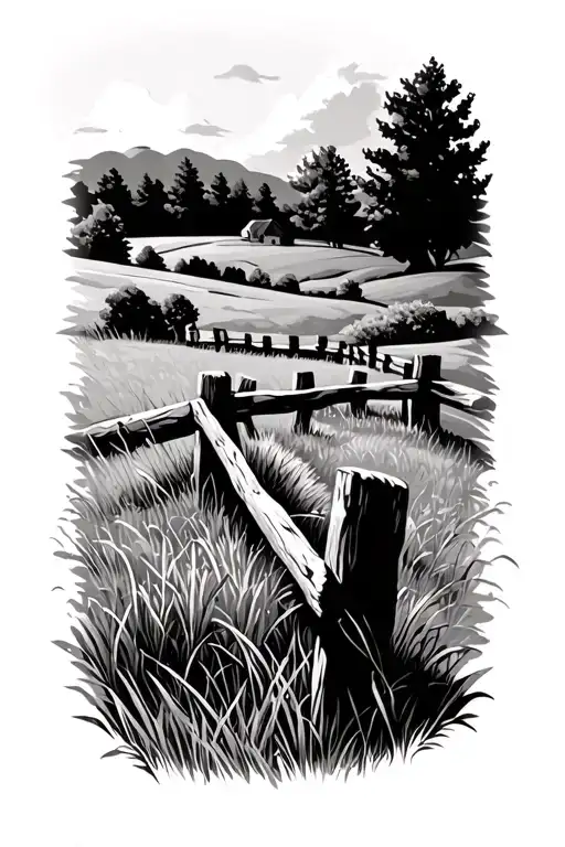 Split Rail Fence Farm Landscape