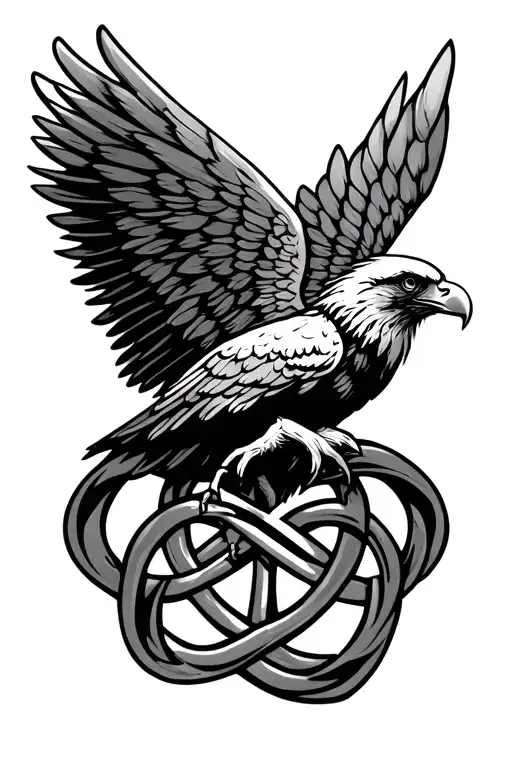 Celtic Eagle Wing With Celtic Knot Design Incorporating