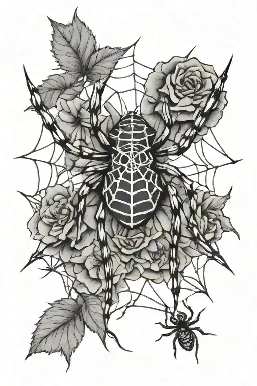 Flower Thorns Spider Small Spider Webs