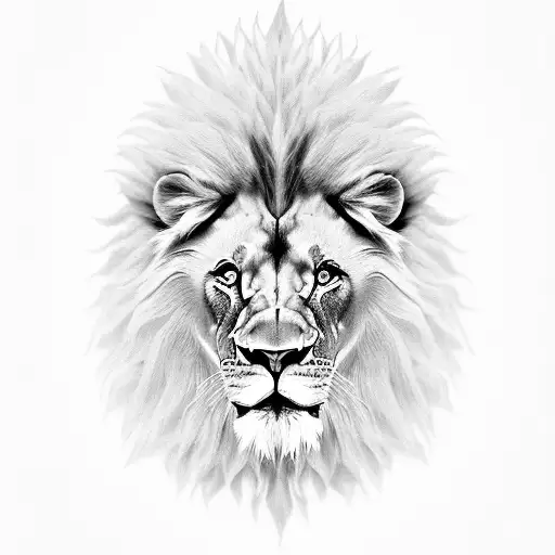 Lion In A Reqtengular Shape Realistic