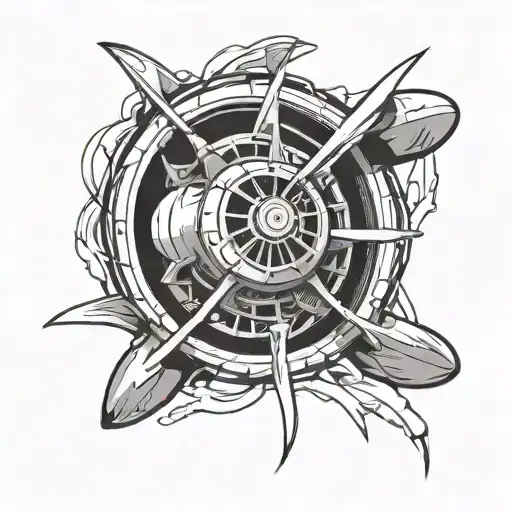 Airplane Propeller Intertwined