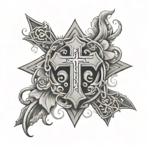 Gangsta Cross Tattoo Design