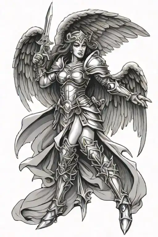 Female Armored Warrior Angel