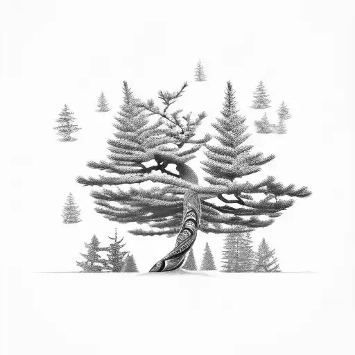 Pine Tree Rolled By A Snake