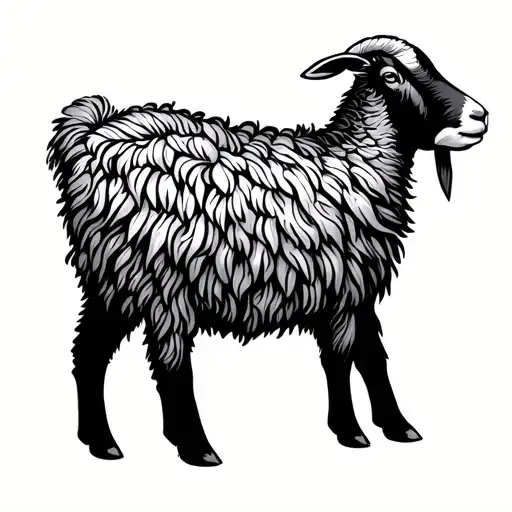 Sheep Goat Natural Son Hand In Hand Mirrored
