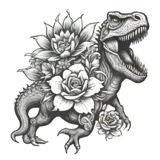 Flower And Dinosaur
