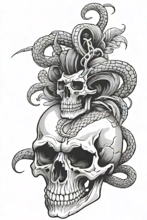 Ran Skull With Snake