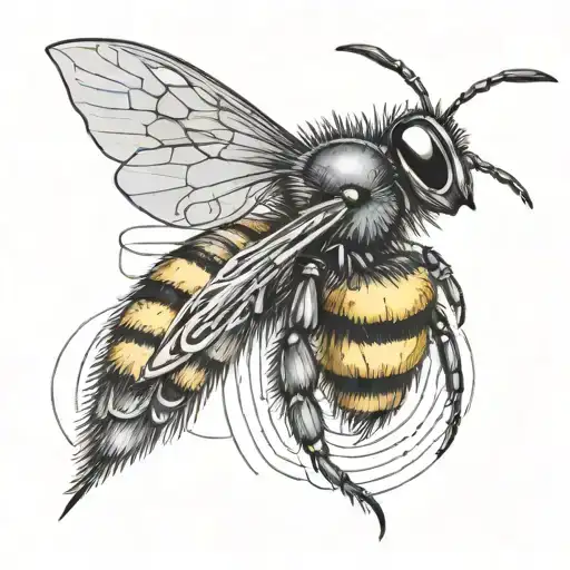 Heartbeat Line And Bumblebee Flying