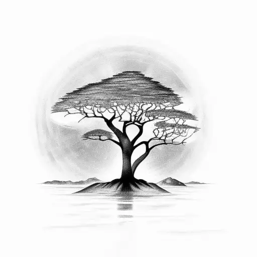 A Rainforest Scene With A Sun Peeking Through The Trees