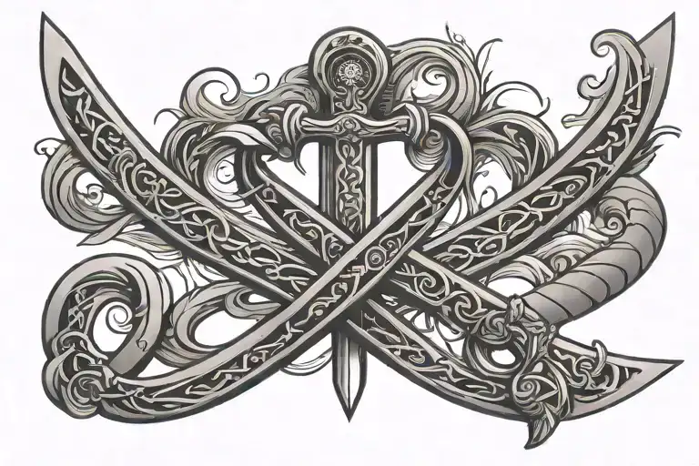 An B Infinity Symbol With A Sword
