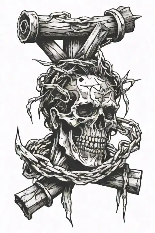 Spanish No Pain No Gain Strength From The Madness With Barbed Wire And Battle Scars