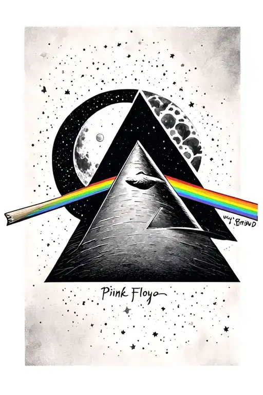 Pink Floyd The Wall And Prism And Moon