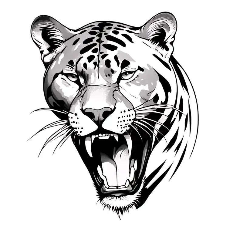 Side View Of A Panther With The World In His Mouth