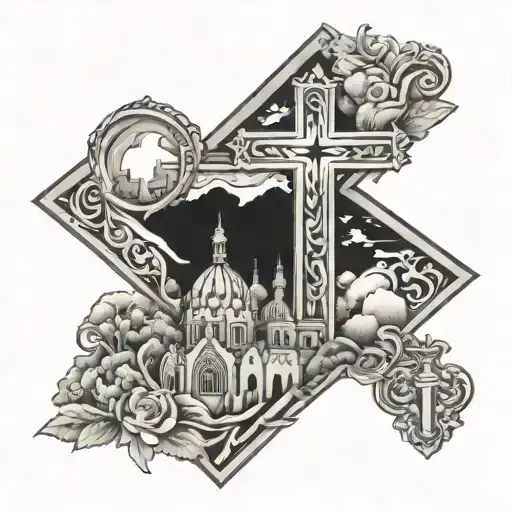 Occitanie Cross Surrounded Travel Landmarks