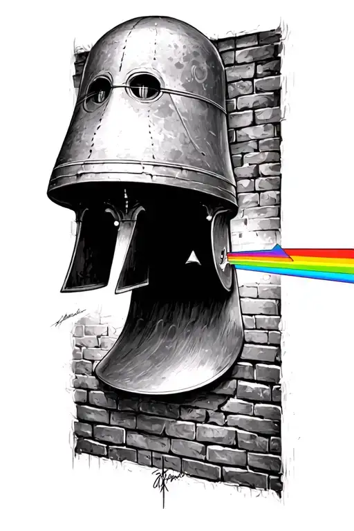 Pink Floyd Division Bell Cover Art Stonepole And Moon And Brickwall And Prism