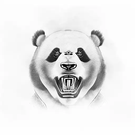 Angry Roaring Panda Bear