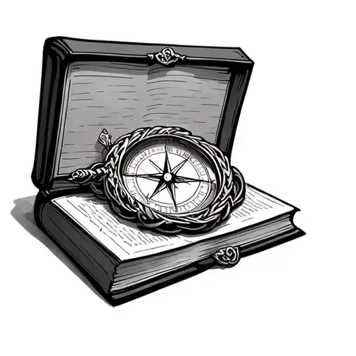 Book And Compass Intertwined