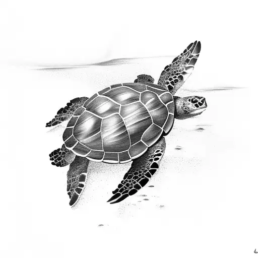 A Realistic Turtle In Water