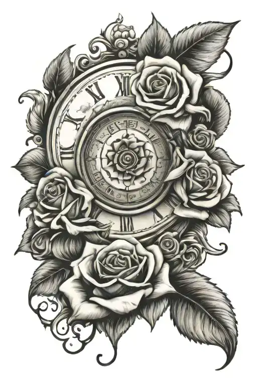 Clock All Seeing Eye With Roses With Ohio And Tennessee