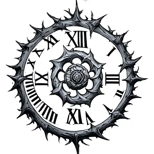 Roman Numerals Between A Thorn Vine