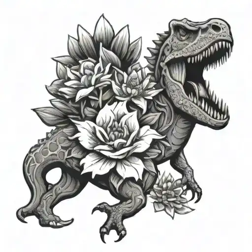 Flower And Dinosaur
