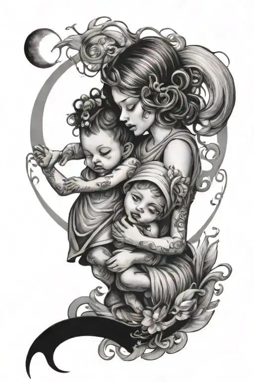 Twin Daughter Moon And Back