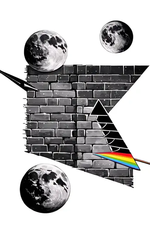 Pink Floyd Another Brick In The Wall And Prism And Moon