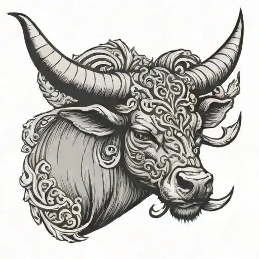 Taurus Symbol With Crown