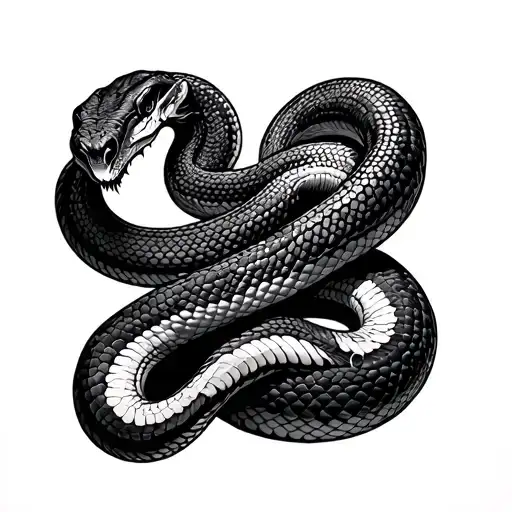 Snake Wrapped Over Shoulder And Arm