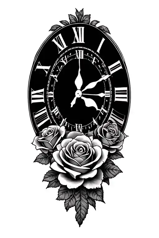 Turtles Roses Compus And A Clock Face