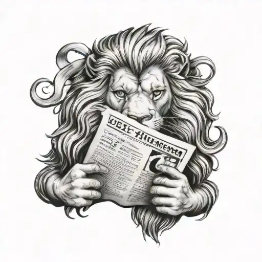 Dutch Lion Holding A Newspaper Called 'De Waarheid'