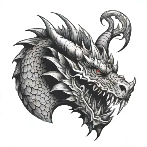 Dragon Head Side Profile Tattoo