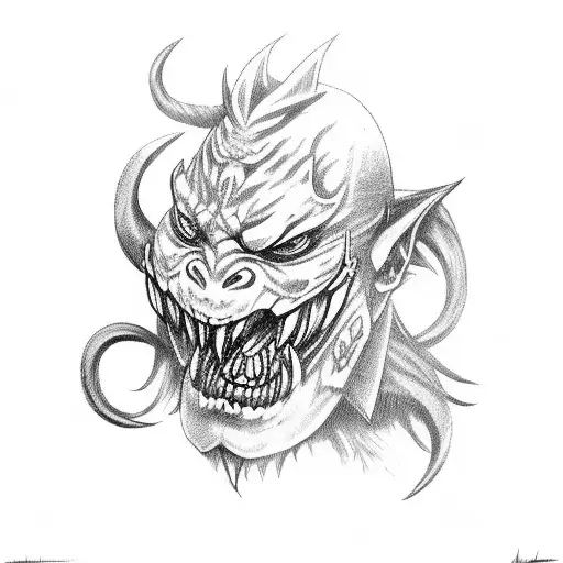 Oni Mask Evil And Angel