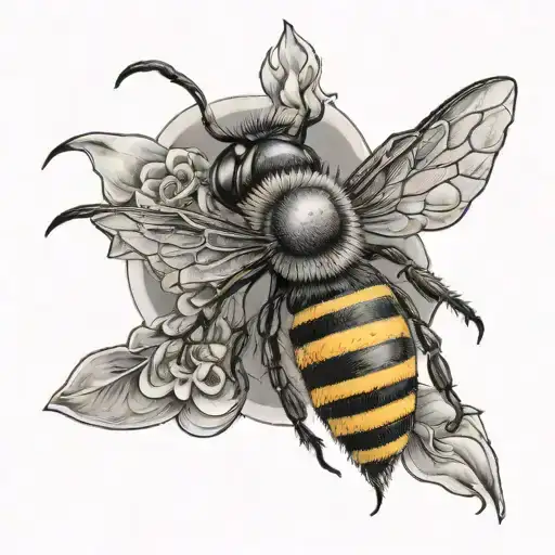 Bee With Fire Flames