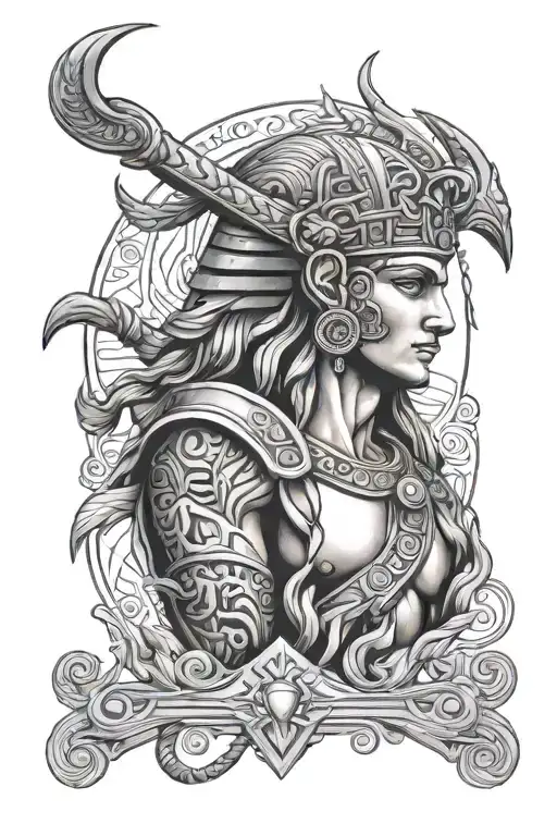 Greek Mythology Tattoo With Egyptian God