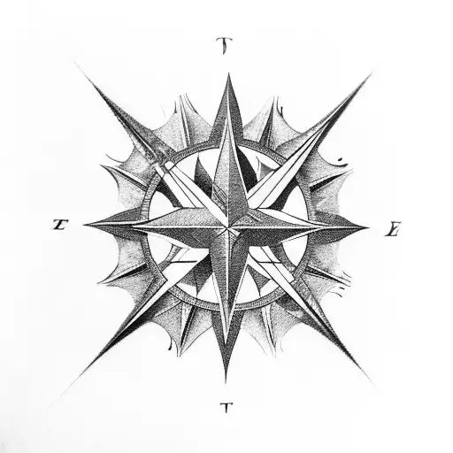 A Creative Design Combining Doves And Compass Elements In A Black-grey Style