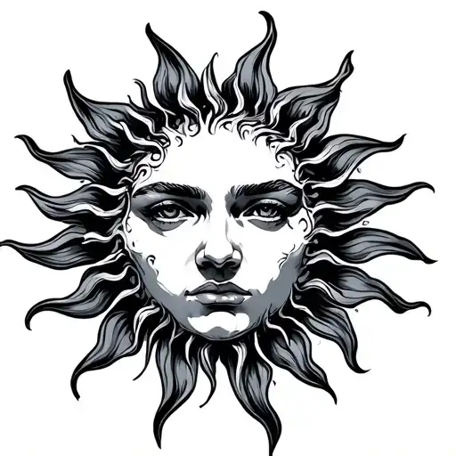 Sun In Negative Color Shoulder Mand