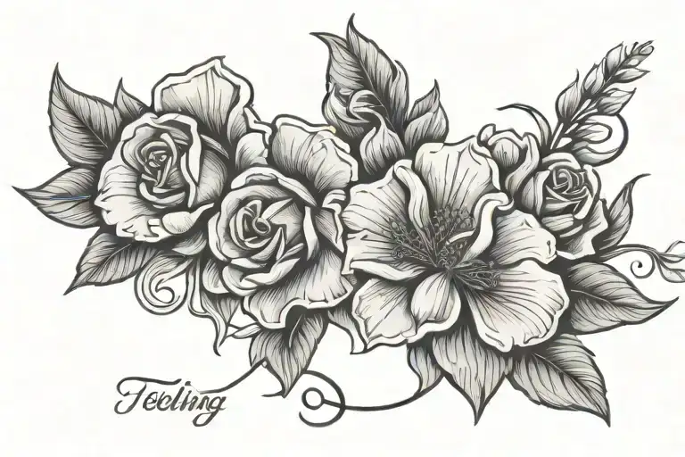 Flowers Intertwined With The Word Feeling Whitney