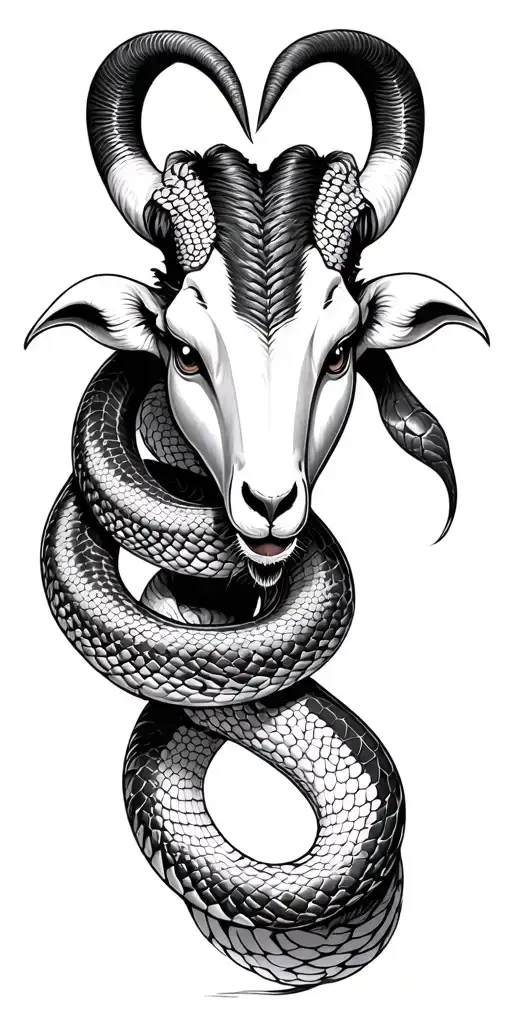 Snake Wearing Goat Mask