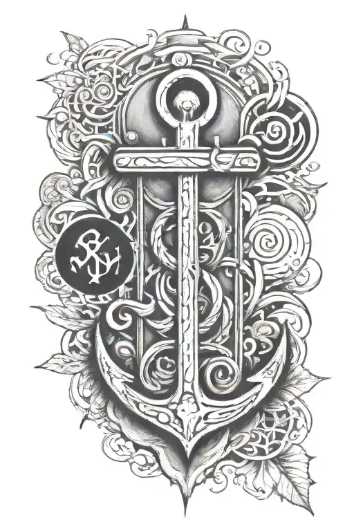 The Word Johansson With Anchor And Flame