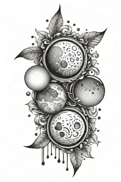 Nordic Rain Drop In Moon Phases