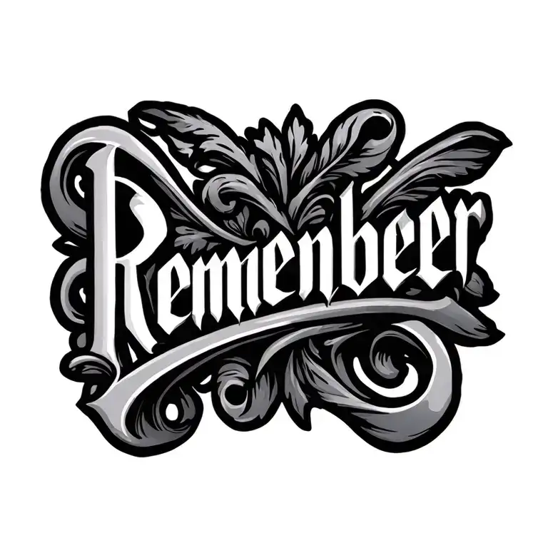 The Word Remember In Old English Font
