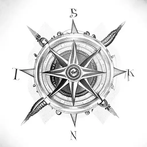 Broken Compass With Kraken Tentacles