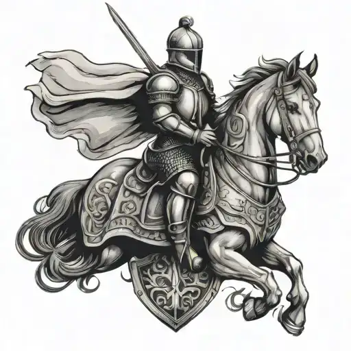 Knight On The Horse And Shield