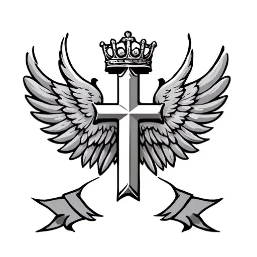 Cross With Wing And Crown