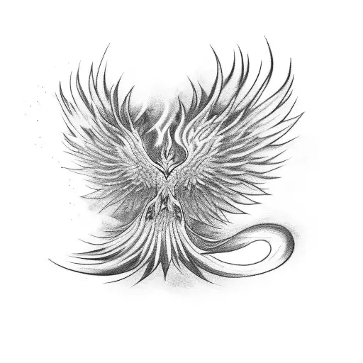 Phoenix Rising Out Of Fire